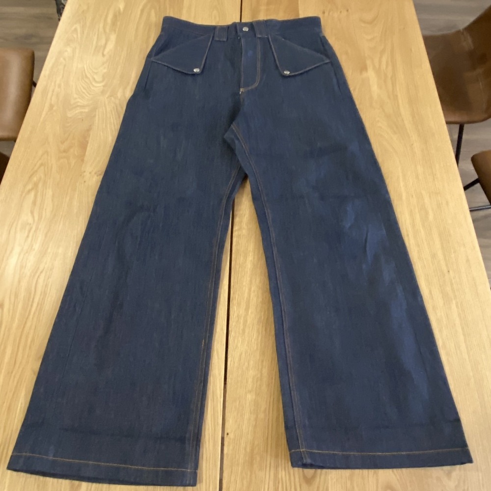 Selvedge Denim men’s Jeans 33 Raw Indigo Redline Workwear‎ Snap Fly Heritage